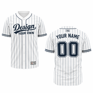 Customizable baseball jersey with 'Design Your Own' text on a white background