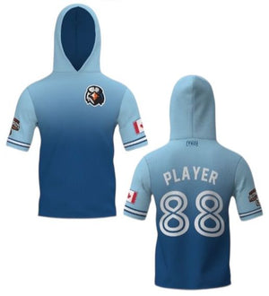 Elite Short Sleeve Hoodie | Light Blue Fade