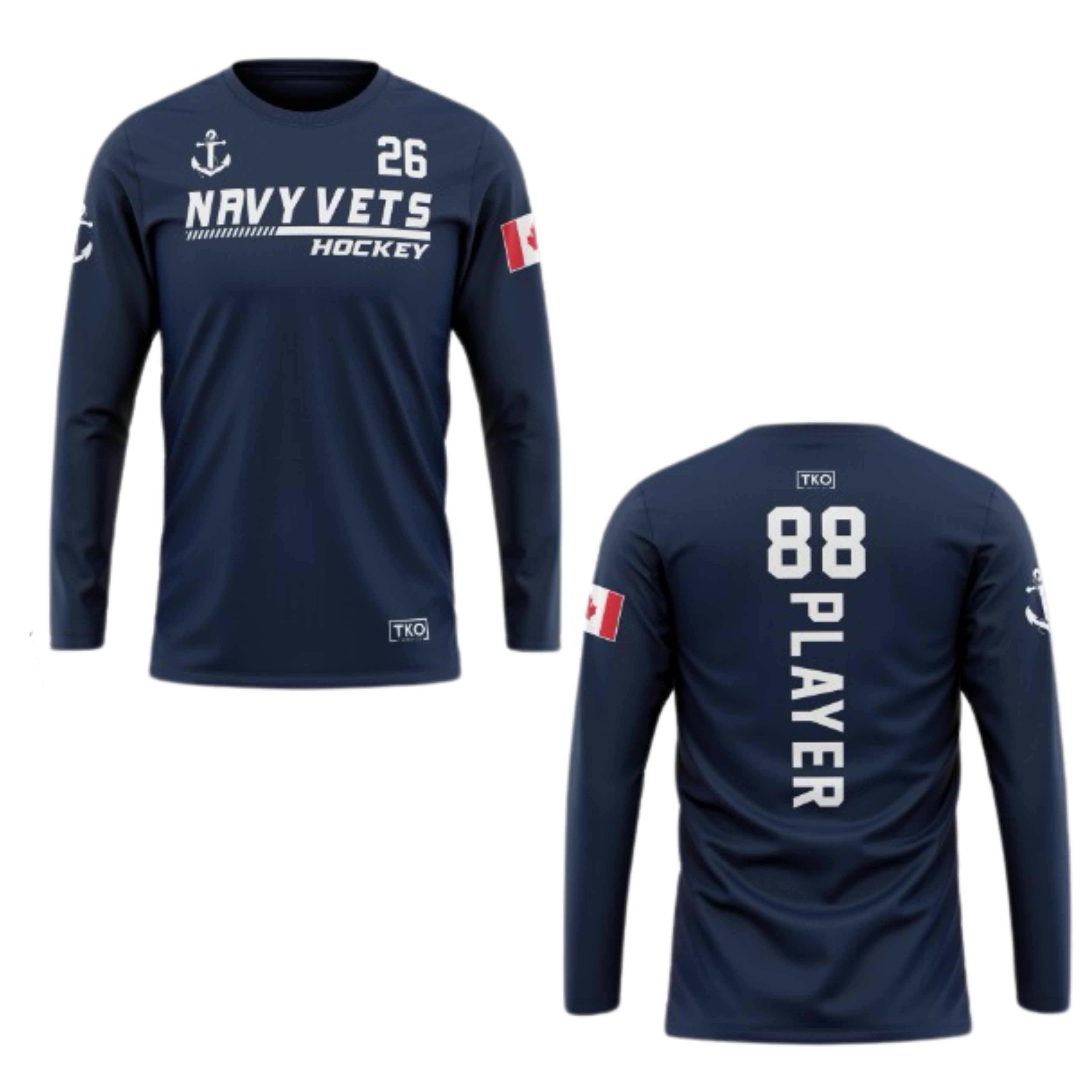 Elite Long Sleeve | Navy Vets Hockey