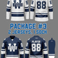 Hockey Package #3 | 2 Jerseys, Navy Sock