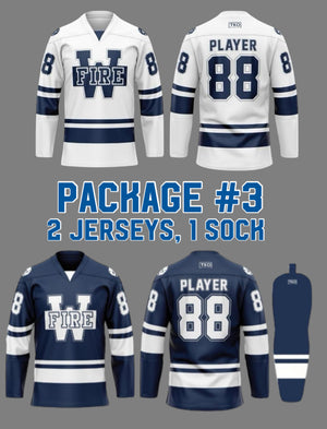 Hockey Package #3 | 2 Jerseys, Navy Sock