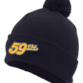 Knit Fold Over Pom-Pom Beanie