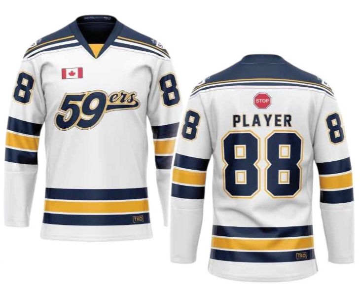 Elite Hockey Jersey (No Sponsor Logo)  | White Jersey