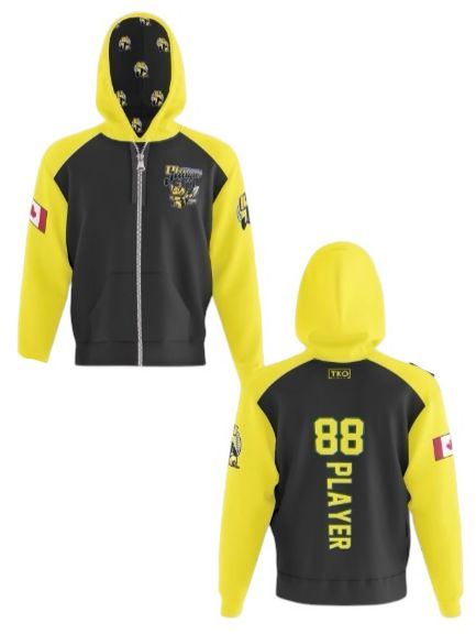 Elite Full Zip Hoodie | Black & Yellow