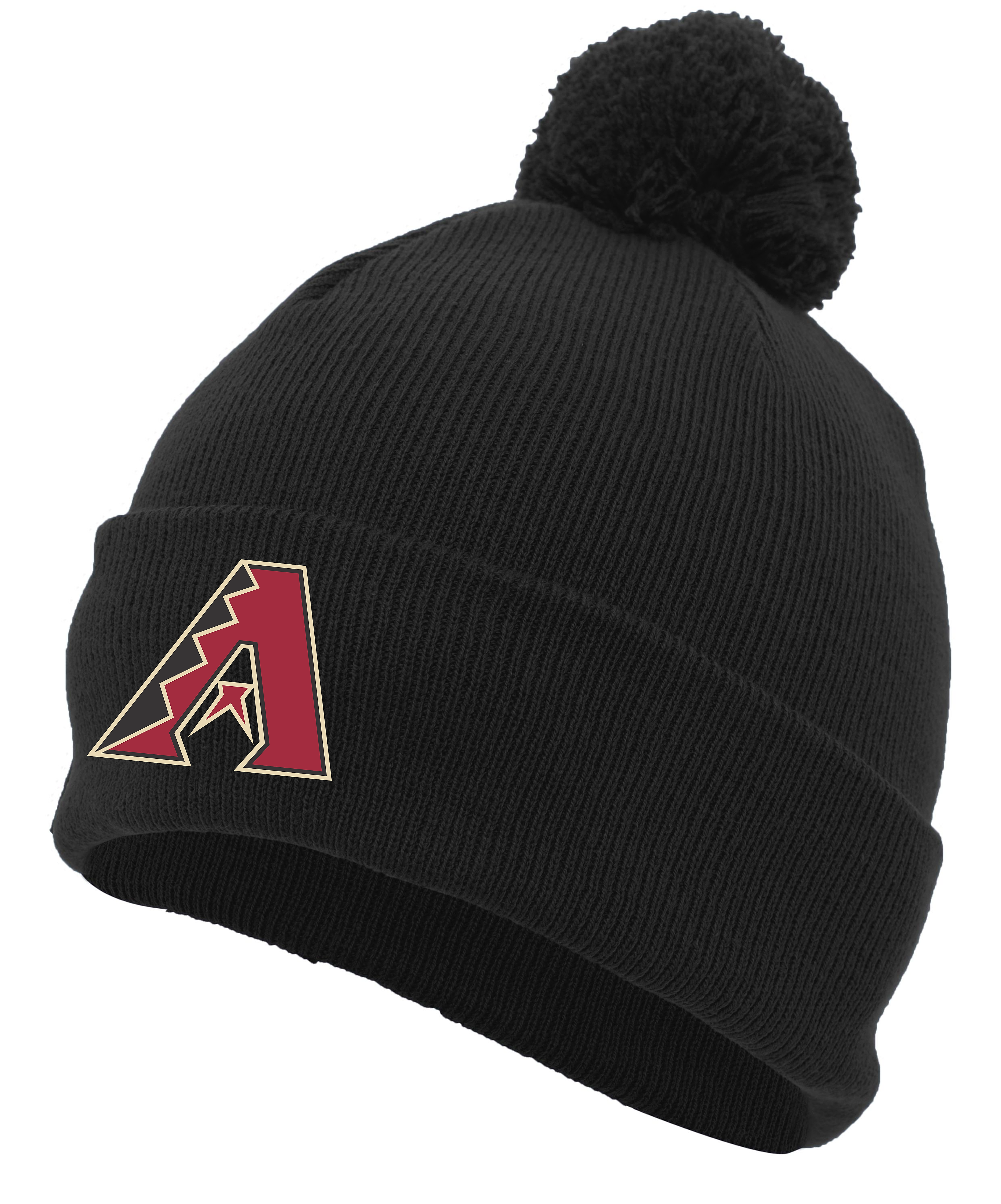 Knit Fold Over Pom-Pom Toque
