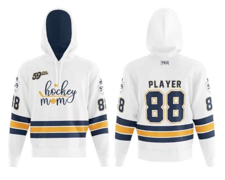 Elite Hoodie | White Hockey Mom