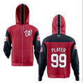 Elite Full Zip Hoodie | Red with Navy Arms